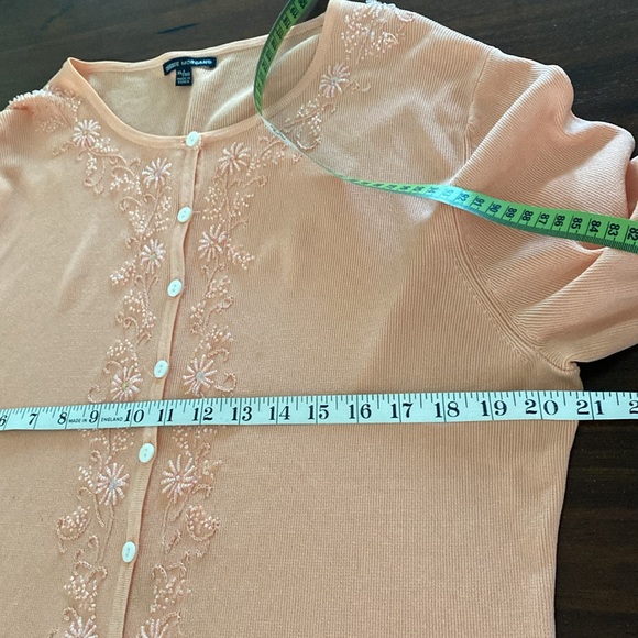 Pretty peach Debbie Morgan cardigan. Size XL. - Picture 5 of 8